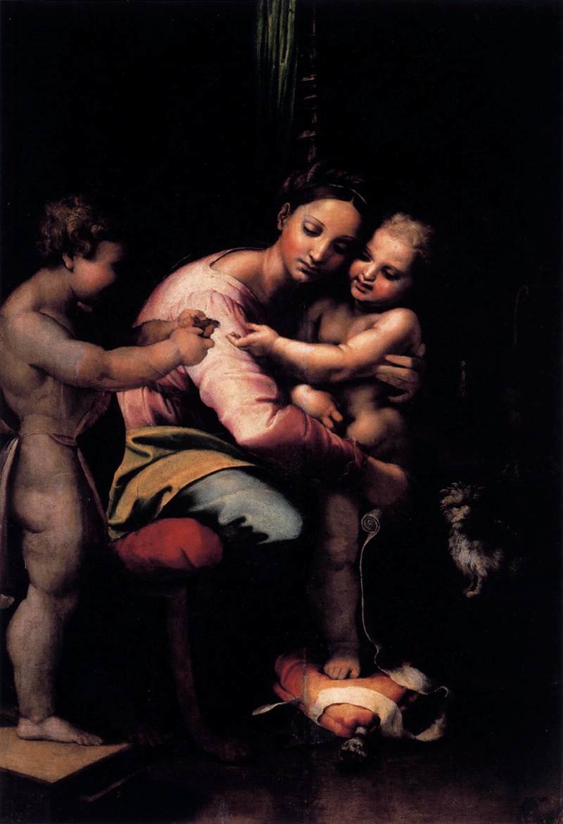 La Virgen y el Niño con El Bebé San Juan
