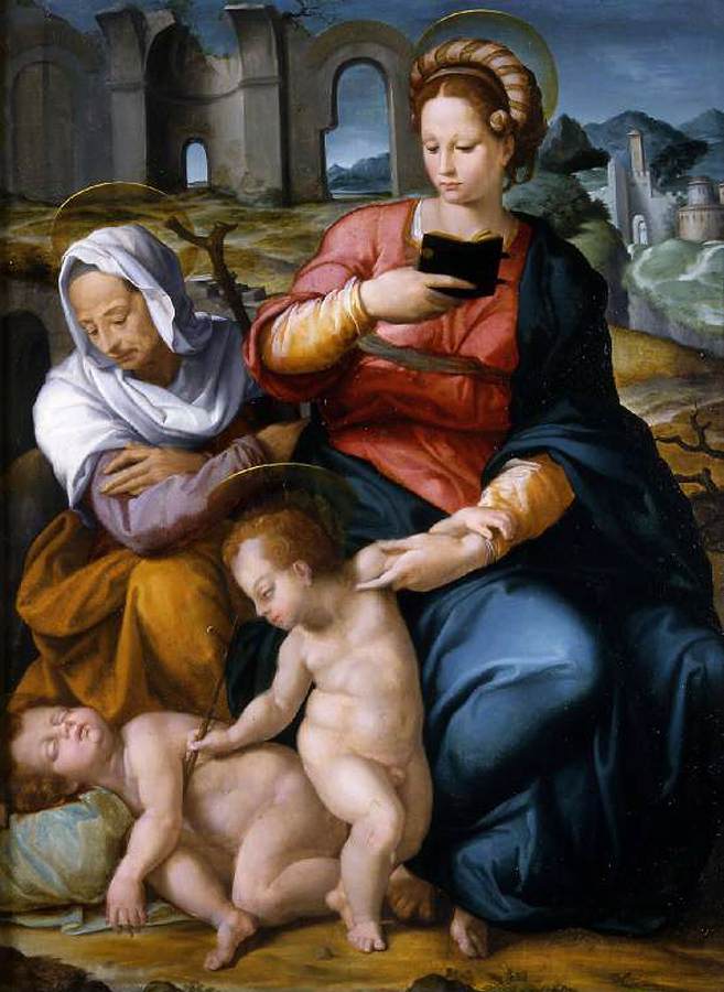 La vierge et l'enfant avec Santa Isabel et le bébé baptiste