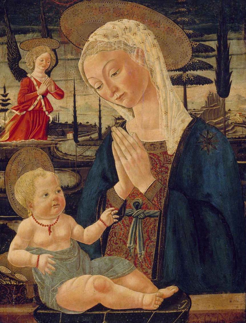 Jomfruen og barnet med en engel