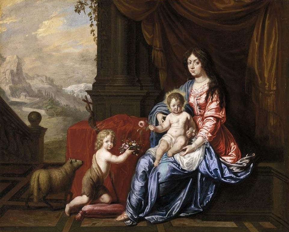 La vierge avec l'enfant et le bébé San Juan Bautista