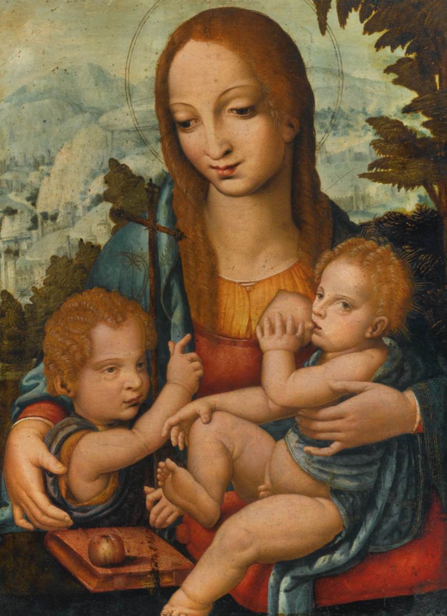 La Virgen y el Niño con El Bebé San Juan Bautista