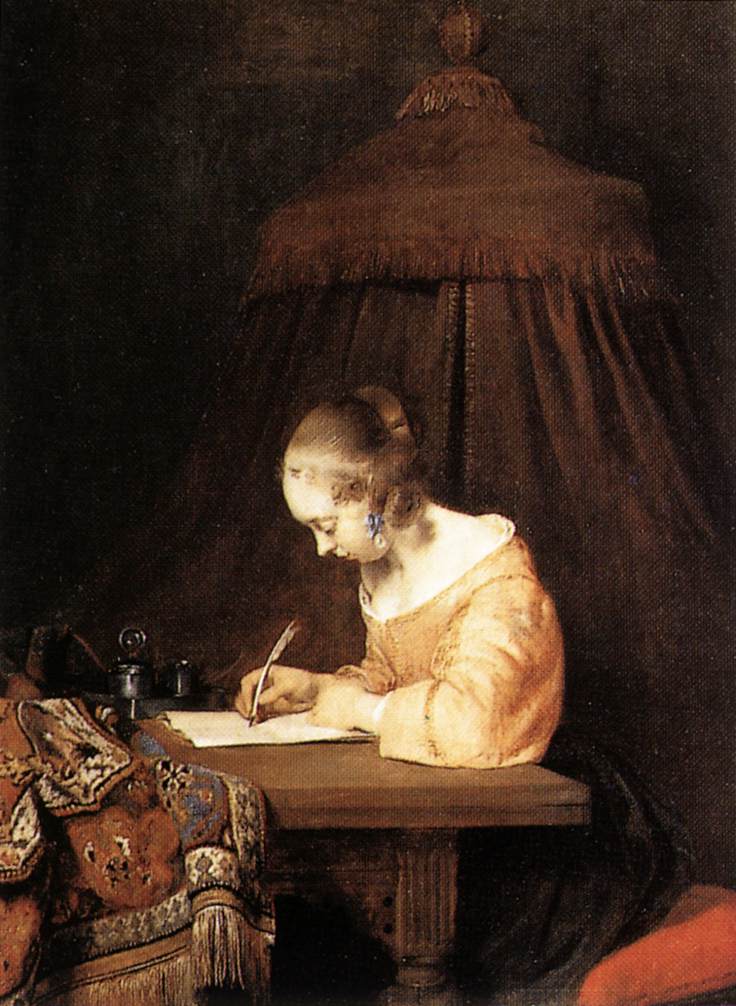 אישה שכותבת מכתב