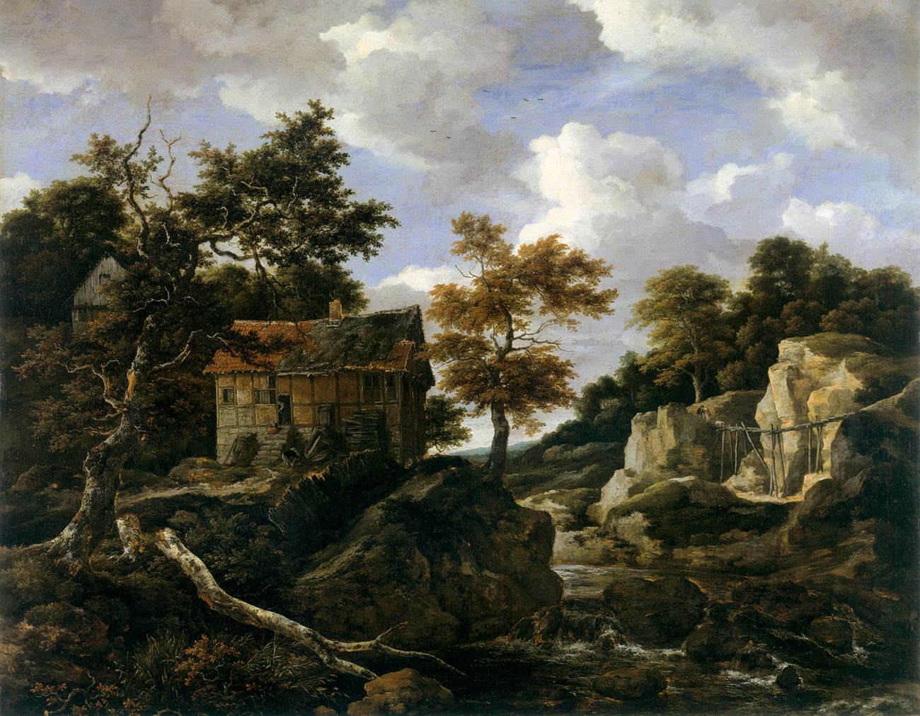 Rocky Landscape with a Waterfall