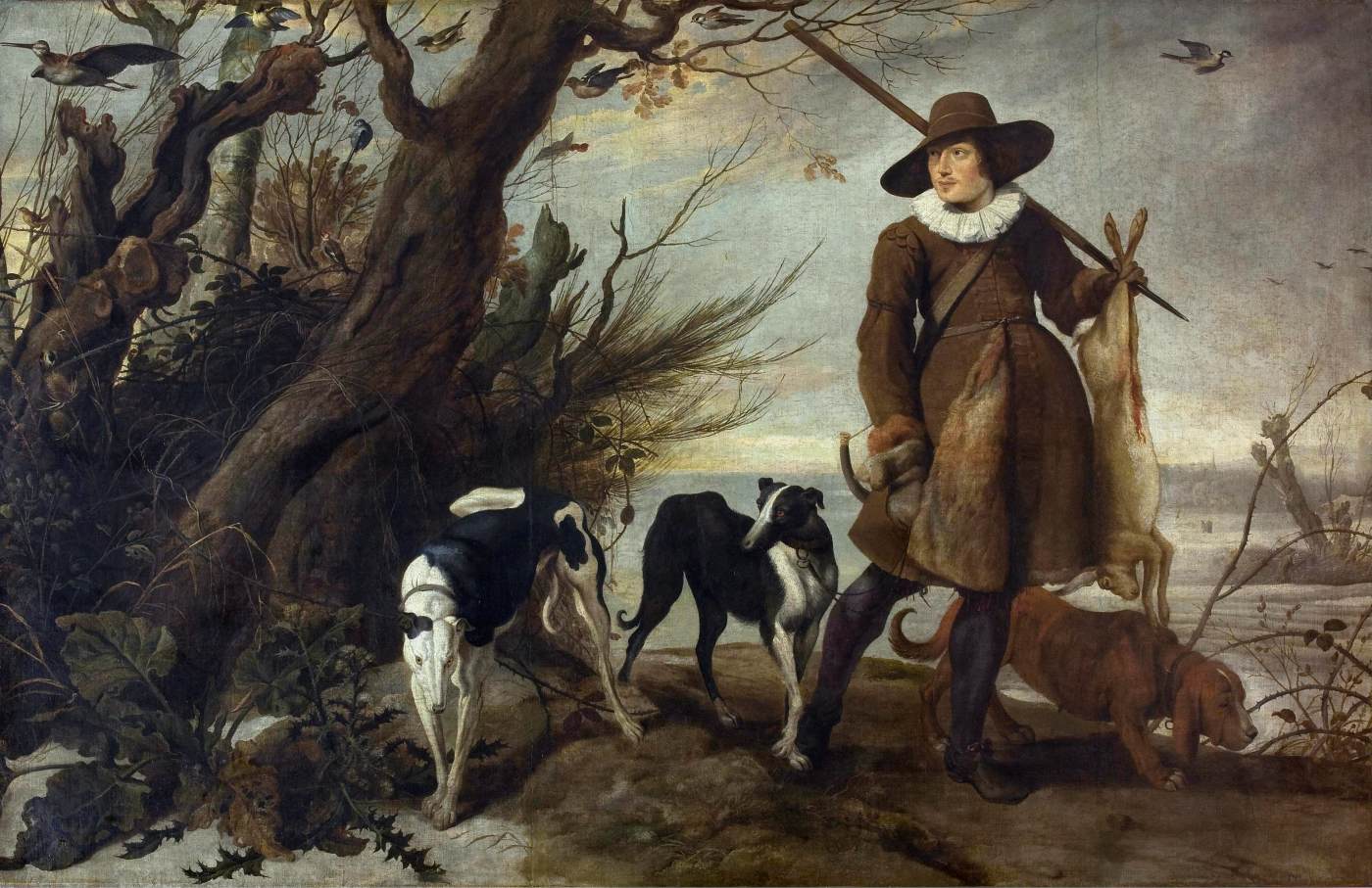 Winter Landscape with Hunters and Dogs