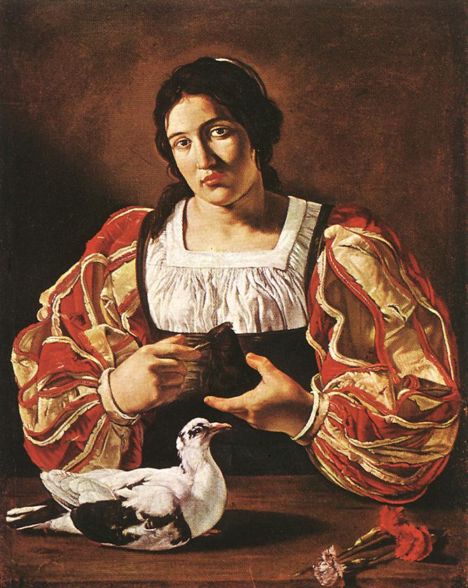 Mujer con una Paloma