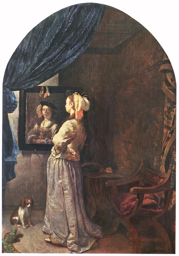Donna davanti allo specchio