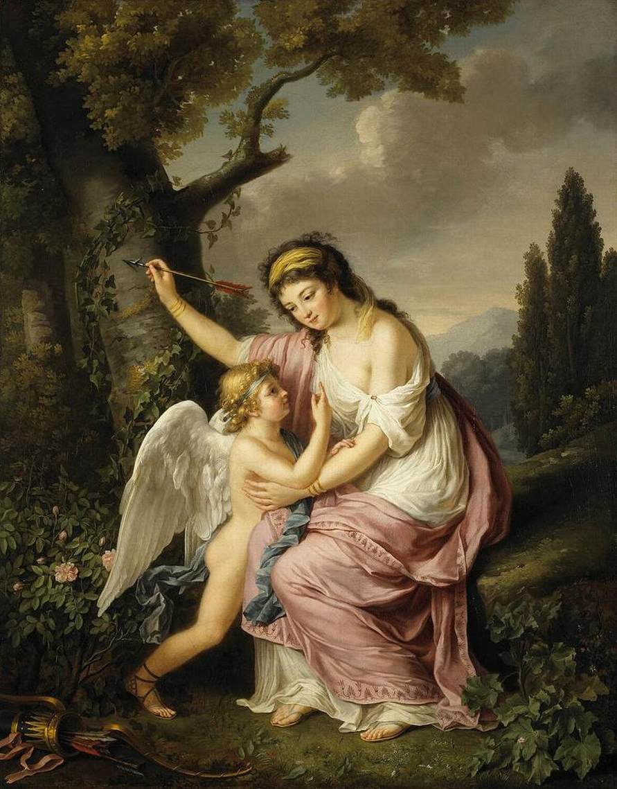 woman and cupid