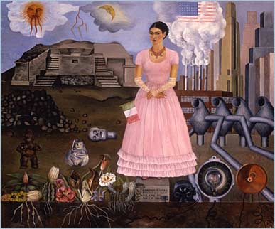 Zelfportrait aan de grens tussen Mexico en de Verenigde Staten