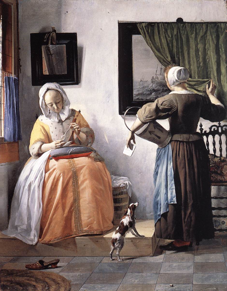 Bir mektup okuyor kadın