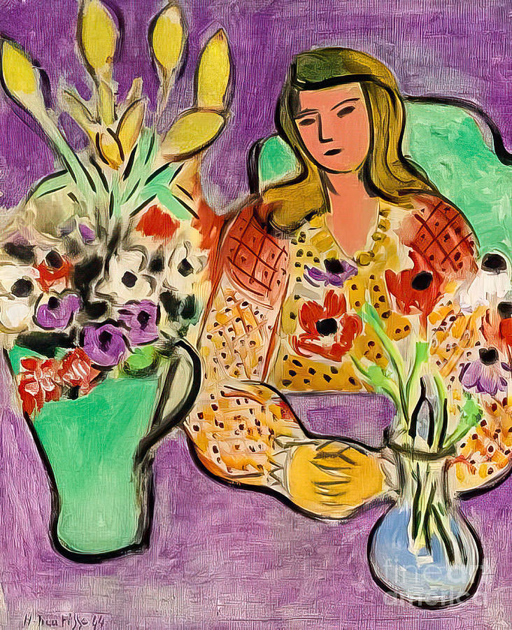The girl with anemones
