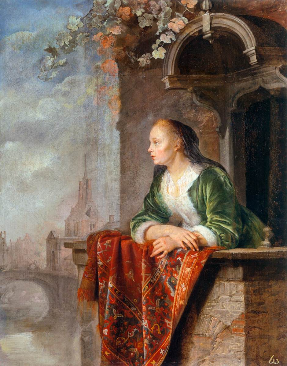 Young man on a balcony