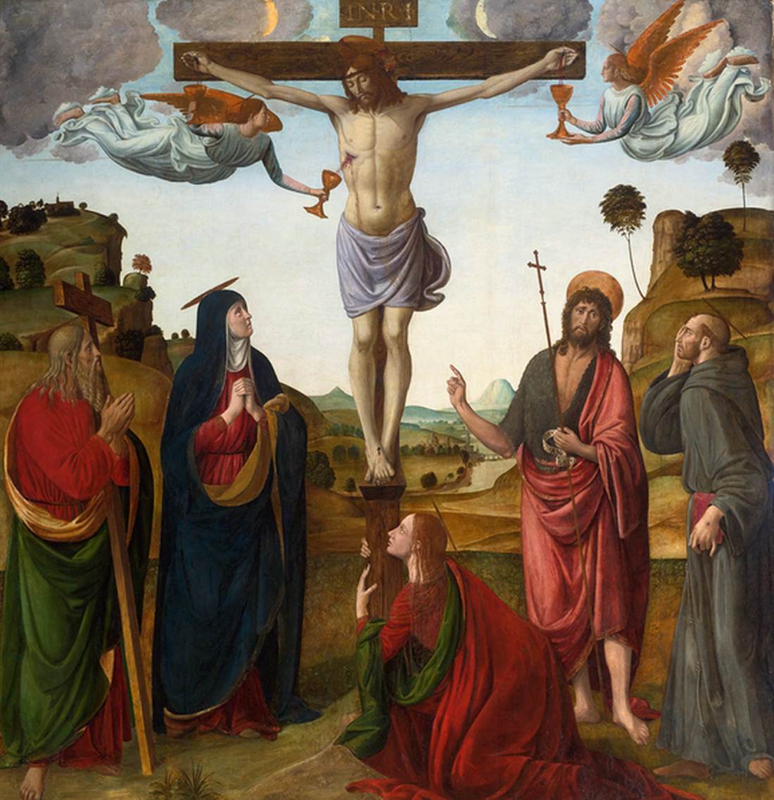La Crucifixión con La Virgen y Los Santos