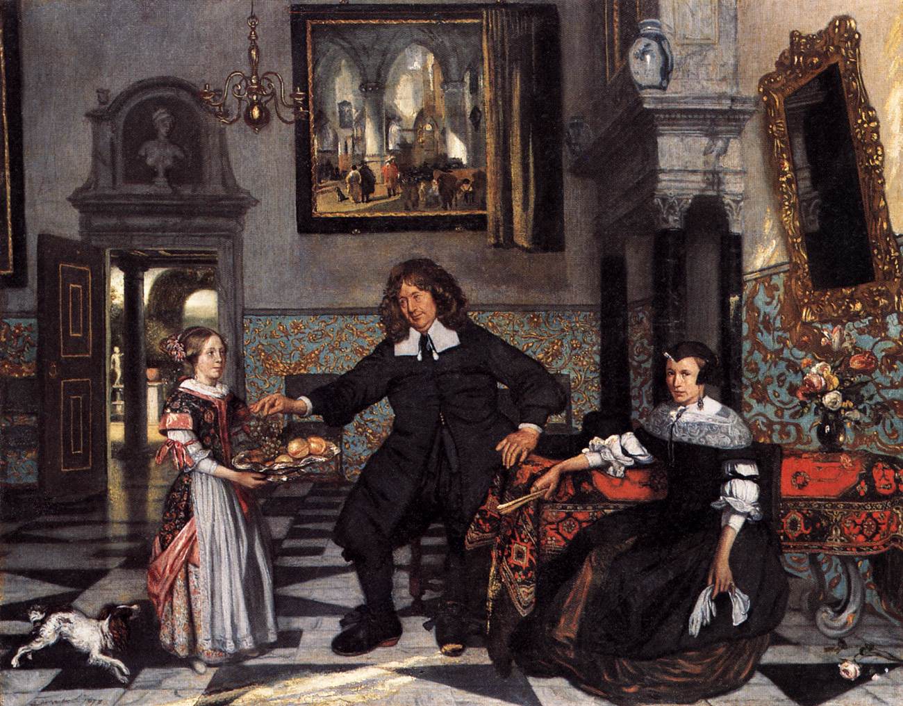 Portrait d'une famille à l'intérieur