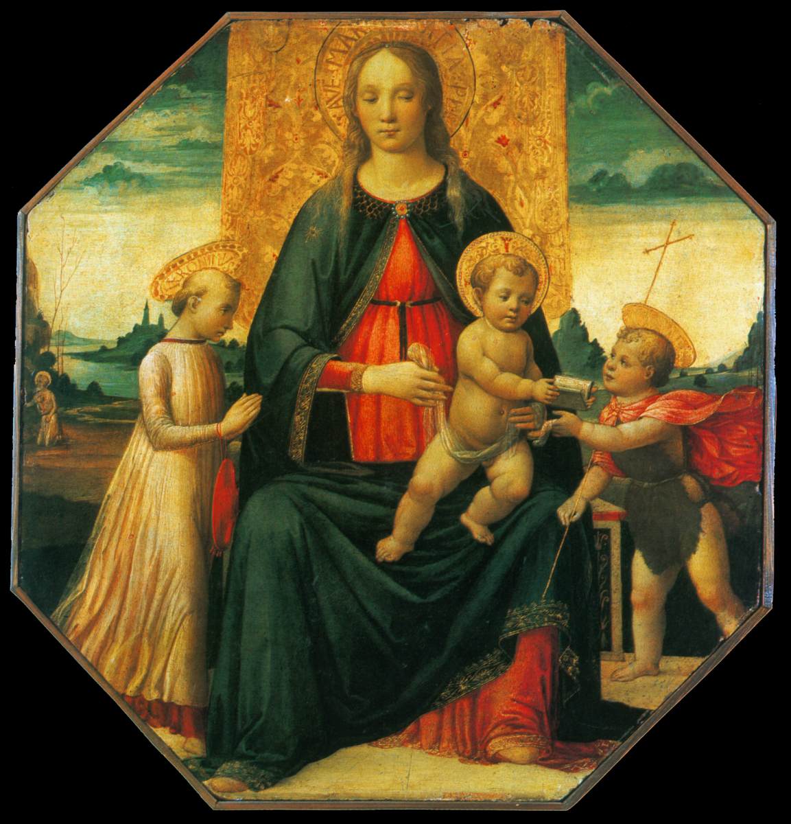 Dziewica i dziecko z małym San Juan Bautista i młodym San Jerónimo